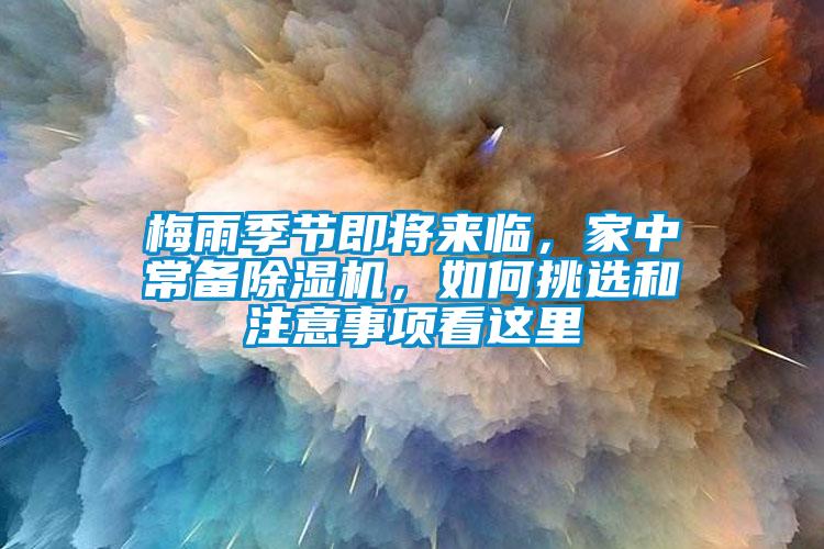 梅雨季節即將來臨，家中常備除濕機，如何挑選和注意事項看這里